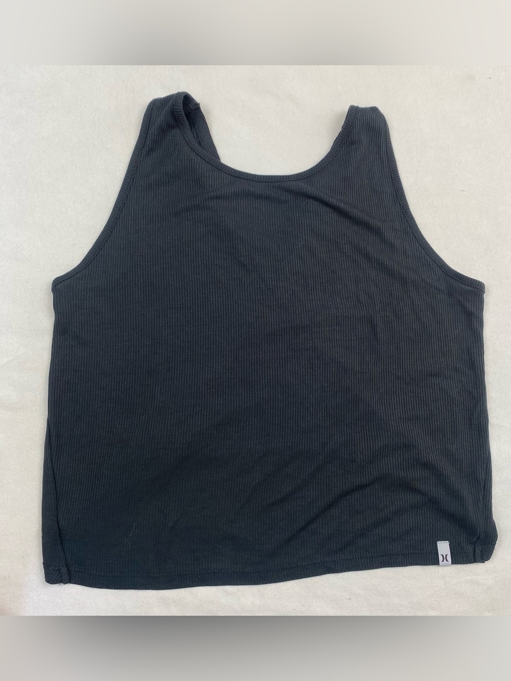 Black Ribbed Tank Top - Women's Casual Scoop Neck